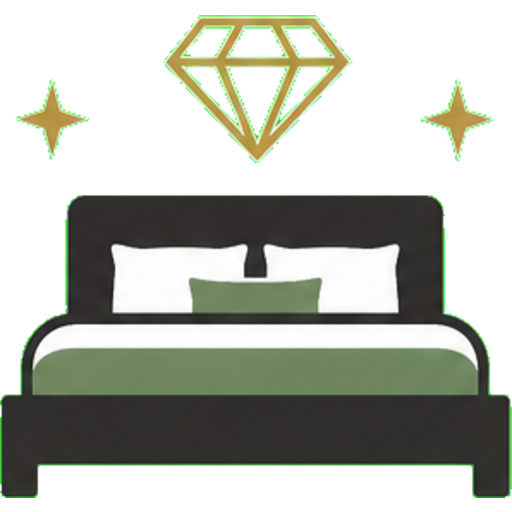 Icon: Bett und Diamant für hochwertige Ausstattung